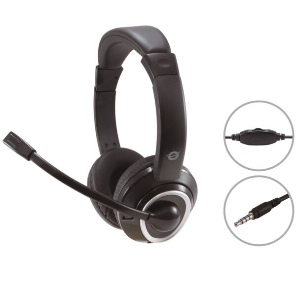 Auricular conceptronic polona02b  - jack 3.5mm - microfono - control volumen - Imagen 2