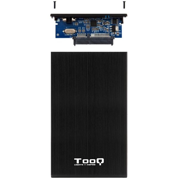 Caja externa tooq tqe - 2527b para hdd - ssd 2.5 pulgadas 9.5mm sata usb 3.0 negra - Imagen 2