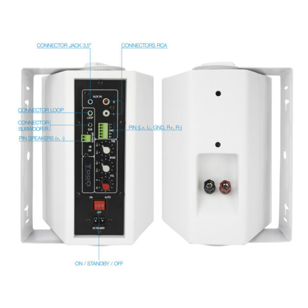 Altavoces activos tooq de pared blancos 30w autoamplificados - Imagen 2