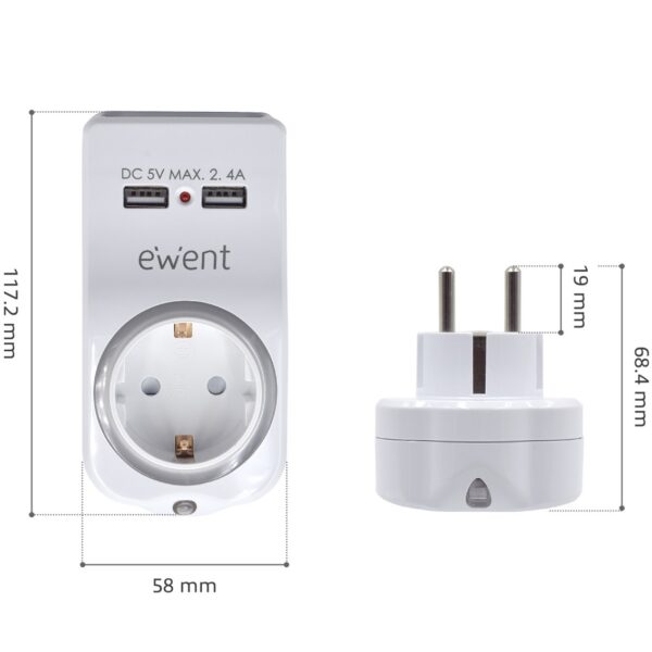 Cargador ewent usb 4 en 1 2.4a - Imagen 2