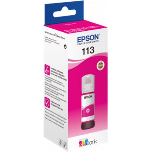 Cartucho tinta epson 113 ecotank pigment c13t06b340 magenta ink bottle - Imagen 2