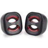 Altavoces 2.0 equip life mini 6w rms color negro y rojo jack 3.5 pulgadas alimetancion usb
