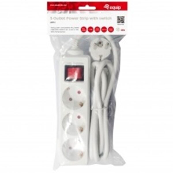 Regleta equip con 3 tomas cable de red de 1.5 metros y boton de apagado encendido - Imagen 3