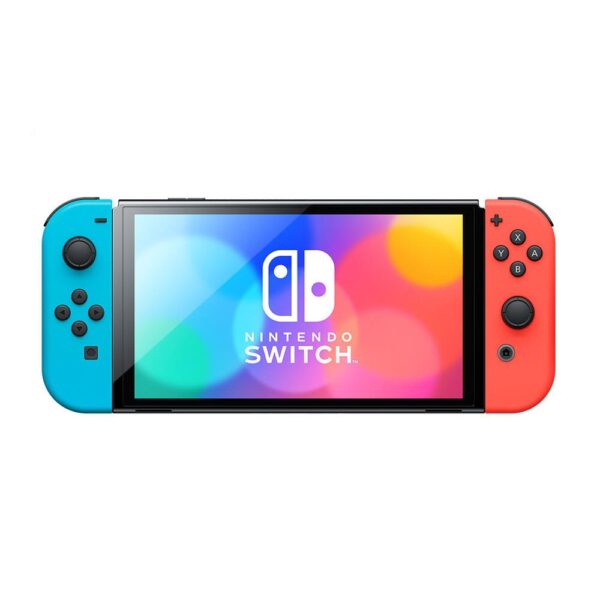 Consola nintendo switch oled mando color azul neon - rojo neon - Imagen 2