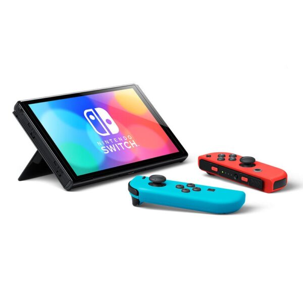 Consola nintendo switch oled mando color azul neon - rojo neon - Imagen 3