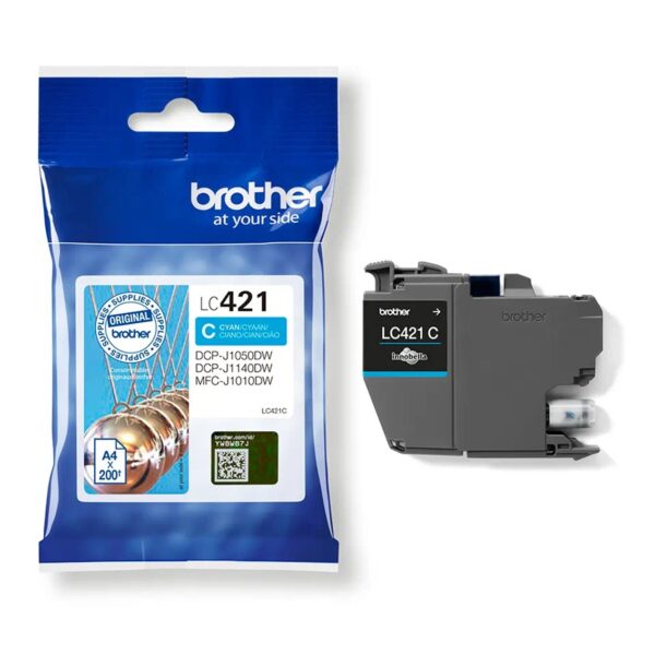 Cartucho tinta brother lc421c cian 200 paginas - Imagen 2