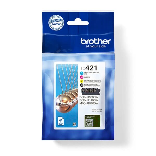 Pack cartuchos tinta brother lc421val negro cian magenta amarillo 200 paginas - Imagen 3