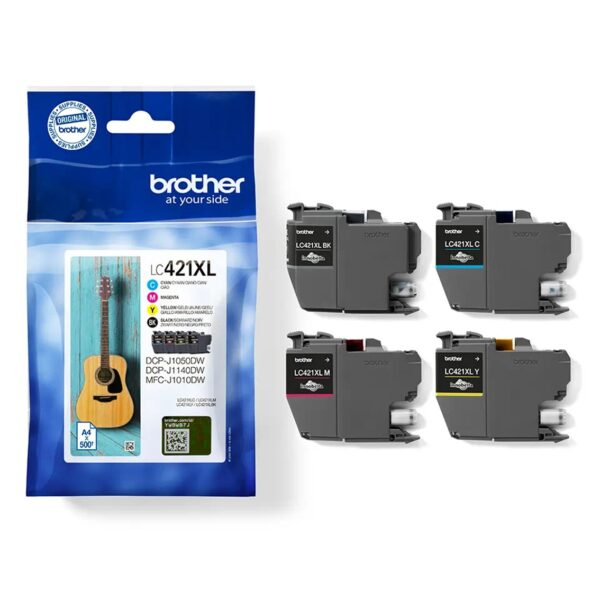 Pack cartuchos tinta brother lc421xlval negro cian magenta amarillo 500 paginas - Imagen 2