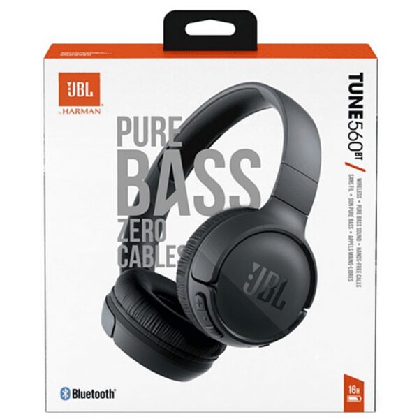 Auriculares inalambricos jbl tune 560bt -   microfono -  bluetooth -  negro - Imagen 3