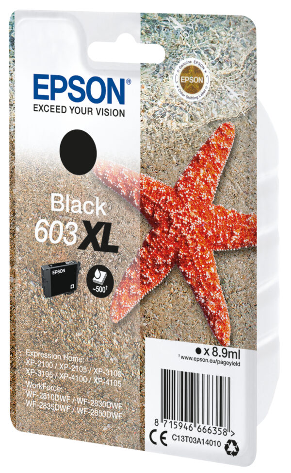 Cartucho tinta epson c13t03a14010 singlepack negro 603xl estrella de mar - Imagen 2