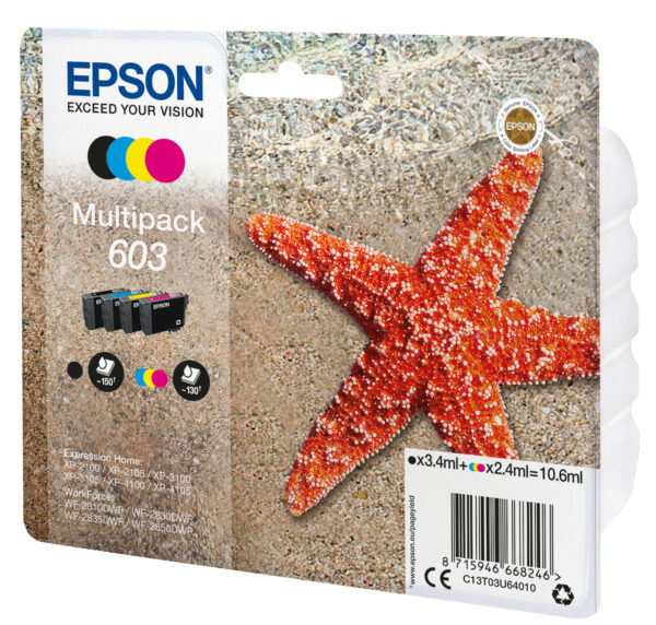Multipack cartucho tinta epson 603 c13t03u64010 negro -  cian -  amarillo -  magenta -  estrella de mar - Imagen 2