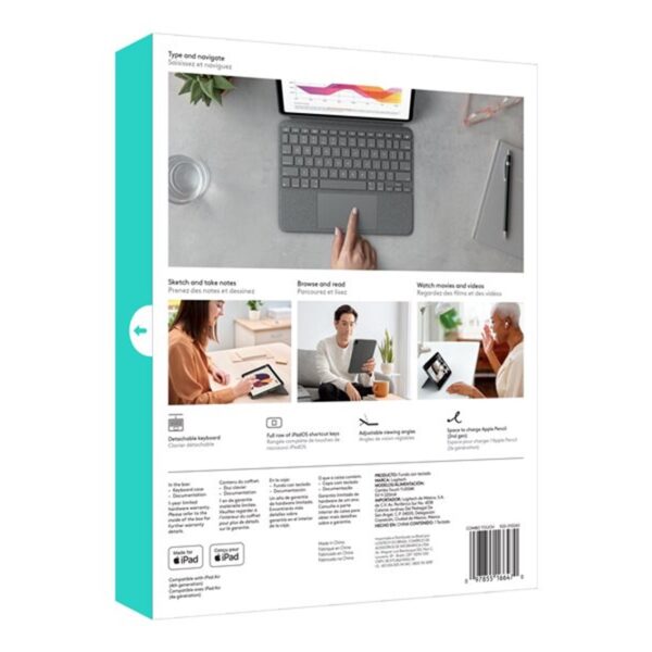 Funda logitech combo touch para con teclado para ipad air 10.9 pulgadas 4ª generacion - Imagen 3