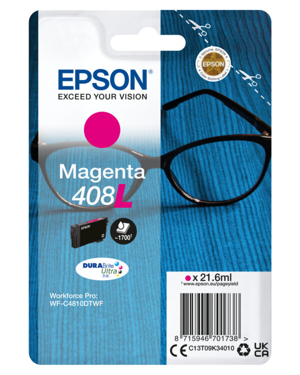 Cartucho tinta epson 408l magenta durabrite 408l ultra ink