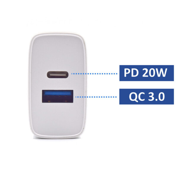 Cargador rapido ewent ew1321 q3 20w usb tipo a usb tipo c - Imagen 3