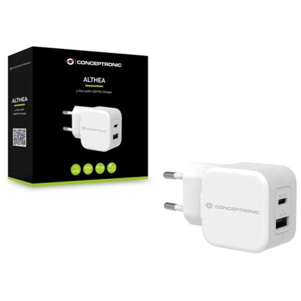 Cargador conceptronic pd 1 puerto usb - c althea - 20w - blanco - Imagen 2