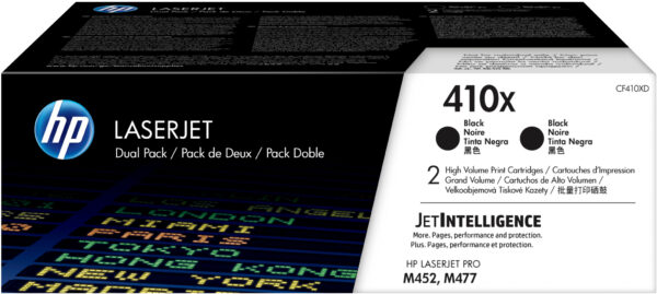 Pack toner hp laserjet 410x alta capacidad 2 uds cf410xd