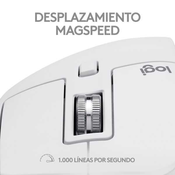Mouse raton logitech mx master 3s para mac wireless inalambrico 8000dpi gris palido - Imagen 3