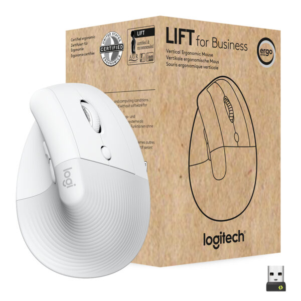 Mouse raton vertical logitech lift for business 6 botones 4000 dpi wireless inalambrico blanco hueso - Imagen 2
