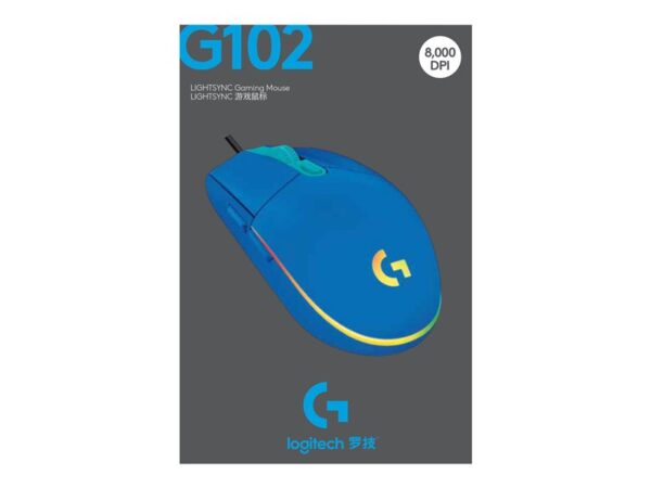 Mouse raton logitech g102 lightsync azul gaming 8.000 dpi 6 botones - Imagen 2