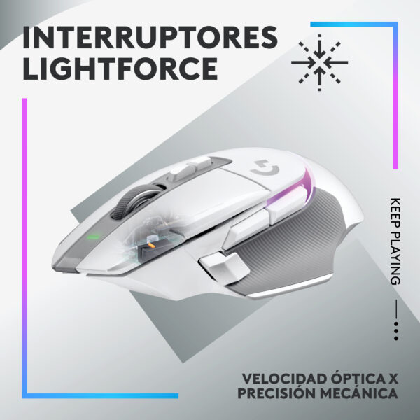 Mouse raton logitech g g502 x plus lightspeed gaming optico wireless inalambrico 25600ppp blanco - Imagen 2