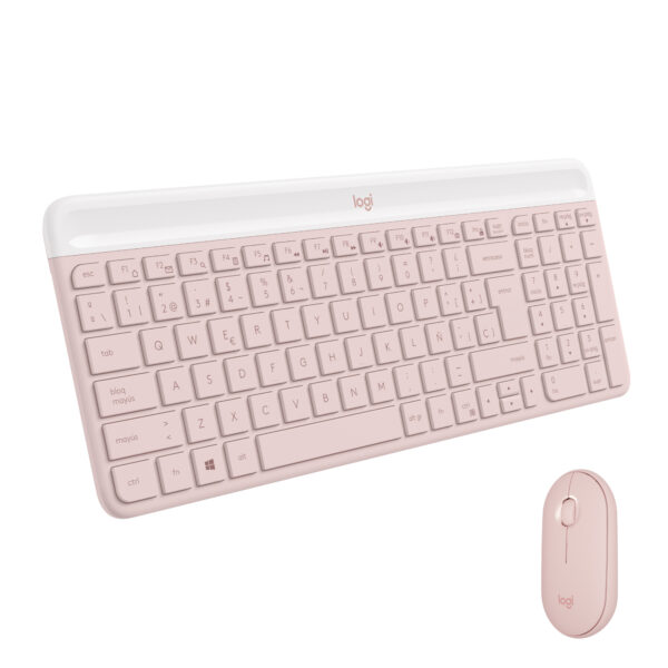 Teclado + mouse logitech mk470 wireless inalambrico rosado - Imagen 2