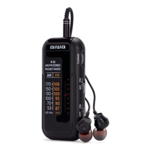 Radio de bolsillo aiwa mini pocket radio am - fm r - 22 negro