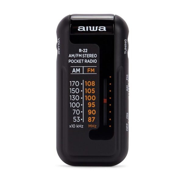 Radio de bolsillo aiwa mini pocket radio am - fm r - 22 negro - Imagen 2