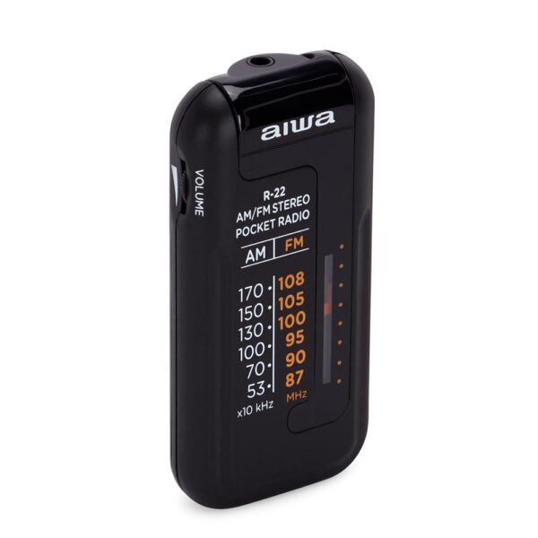 Radio de bolsillo aiwa mini pocket radio am - fm r - 22 negro - Imagen 3