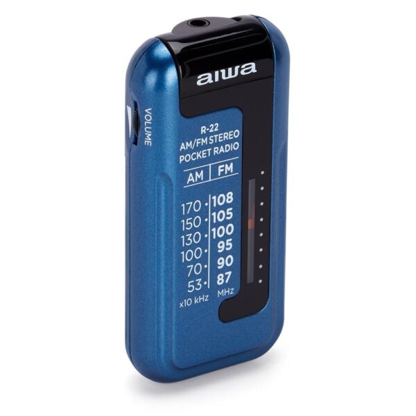 Radio de bolsillo aiwa mini pocket radio am - fm r - 22 azul - Imagen 3