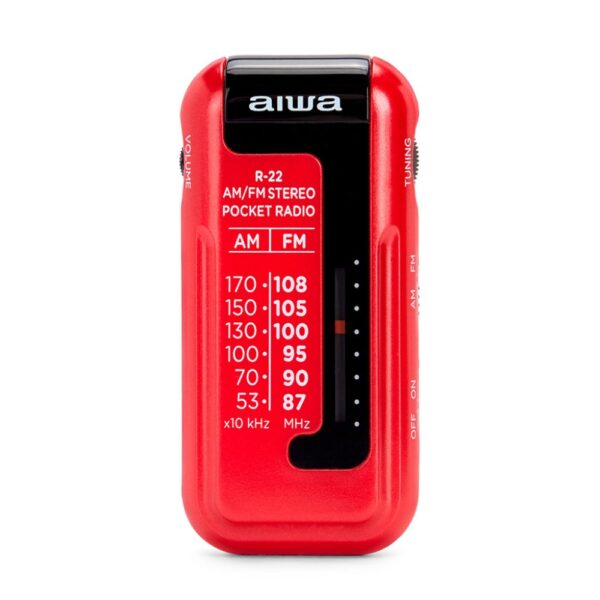 Radio de bolsillo aiwa mini pocket radio am - fm r - 22 rojo - Imagen 2