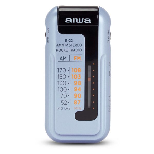 Radio de bolsillo aiwa mini pocket radio am - fm r - 22 plata - Imagen 2