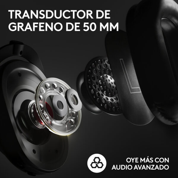 Auriculares gaming logitech g pro x 2 inalámbricos con lightspeed negros - Imagen 3