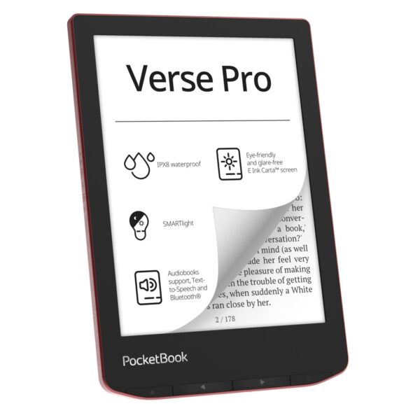 Libro electronico ebook pocketbook verse pro ereader 6 pulgadas 16 gb rojo - passion red - Imagen 2