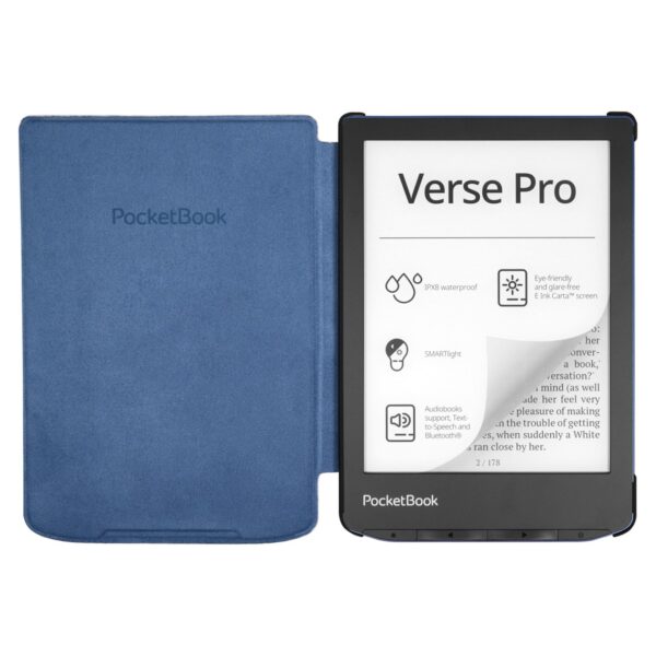 Pocketbook funda shell series verse + verse pro - patron flores blanco azul - Imagen 3