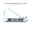 Soporte - base elevador tooq para portatil tablets libros aluminio ajustable ergonómico gris - Imagen 2