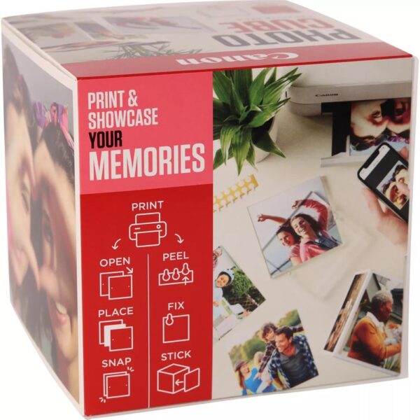 Papel canon pp - 201 5x5 pulgadas (40 hojas) + marco fotos xlboom acrílico 13x13cm + photo cube white - creative pack love - pink - Imagen 2