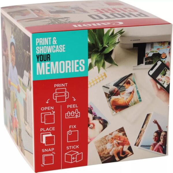 Papel canon pp - 201 5x5 pulgadas (40 hojas) + marco fotos xlboom acrílico 13x13cm + photo cube white - creative pack keep - blue - Imagen 2