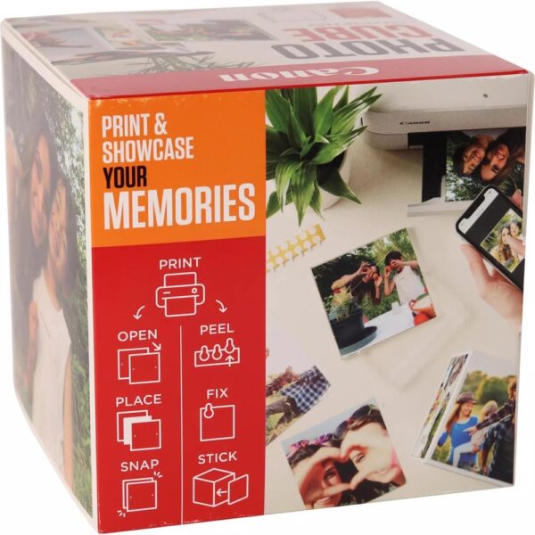Papel canon pp - 201 5x5 pulgadas (40 hojas) + marco fotos xlboom acrílico 13x13cm + photo cube white - creative pack last - orange - Imagen 2