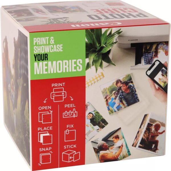 Papel canon pp - 201 5x5 pulgadas (40 hojas) + marco fotos xlboom acrílico 13x13cm + photo cube white - creative pack share - verde - Imagen 2