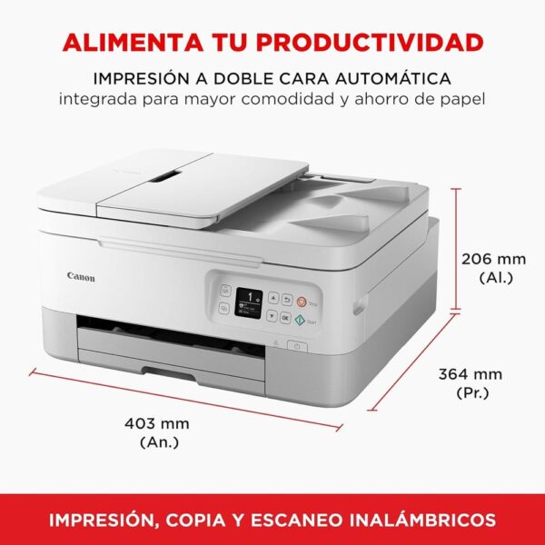 Multifuncion canon pixma ts7451i inyeccion color wifi -  duplex impresion -  blanca ppp - Imagen 2