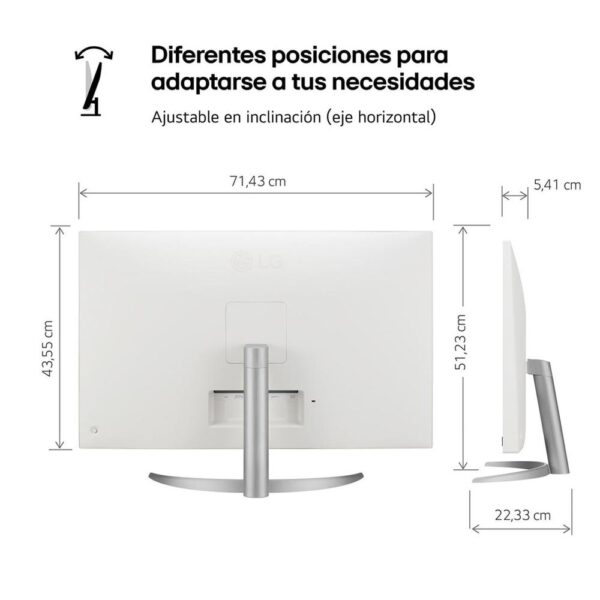 Monitor led lg my view 32sq700s 31.5 pulgadas 3840 x 2160 5ms hdmi usb - c altavoces smart tv - Imagen 3