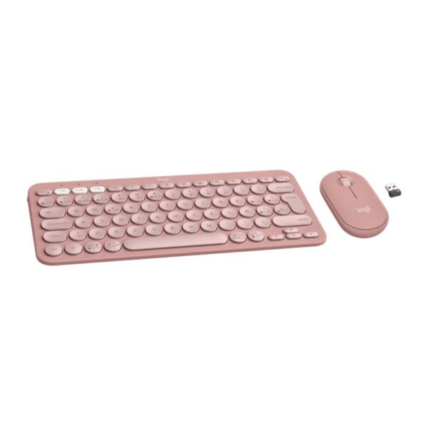 Teclado + mouse logitech pebble 2 combo inalambrico rosa - Imagen 2