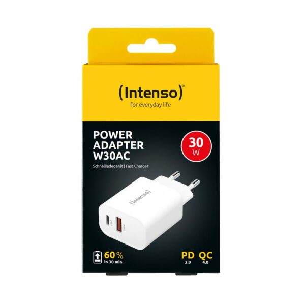 Cargador pared intenso gan w30ac 1xusb - a 1xusb - c - Imagen 2