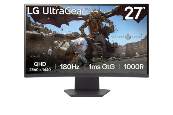 Monitor lg led curvo 27gs60qc 27 pulgadas 2560 x 1440 1ms hdmi displayport