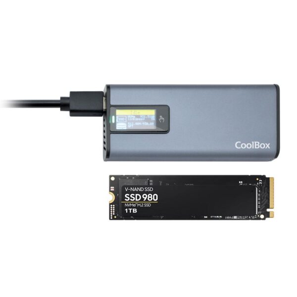 Mini carcasa disco duro ssd coolbox coo - mcm - m2f m.2 nvme y sata usb3.2 gen2 - Imagen 3