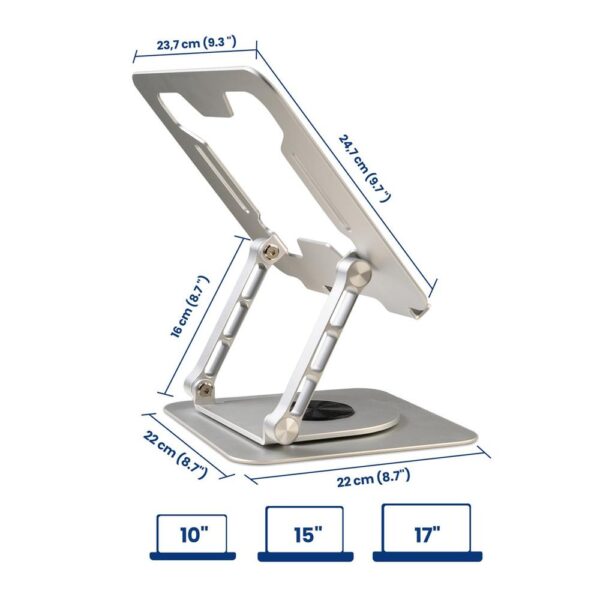 Soporte mesa ewent para portatil 17.3 pulgadas rotacion 360º - Imagen 2