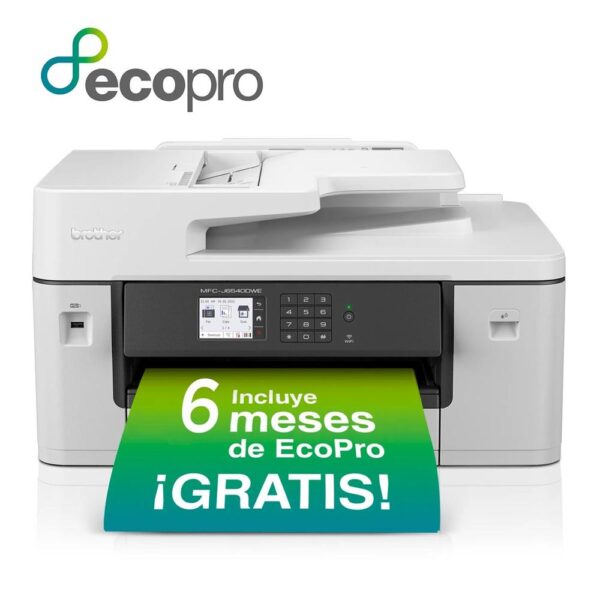 Multifuncion brother inyeccion color mfcj6540dwe fax -  a3 -  28ppm -  256mb -  usb -  red -  wifi -  wifi direct -  duplex impresion y copia -  bandeja entrada 250 hojas -  adf 50 hojas