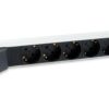 Regleta equip rack 19 pulgadas 1u 6 tomas shucko con cable magnetotermico 1.8m - Imagen 2