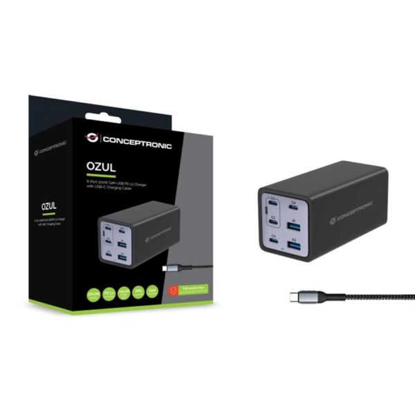 Cargador conceptronic ozul06be 200w + cable usb tipo c - Imagen 2