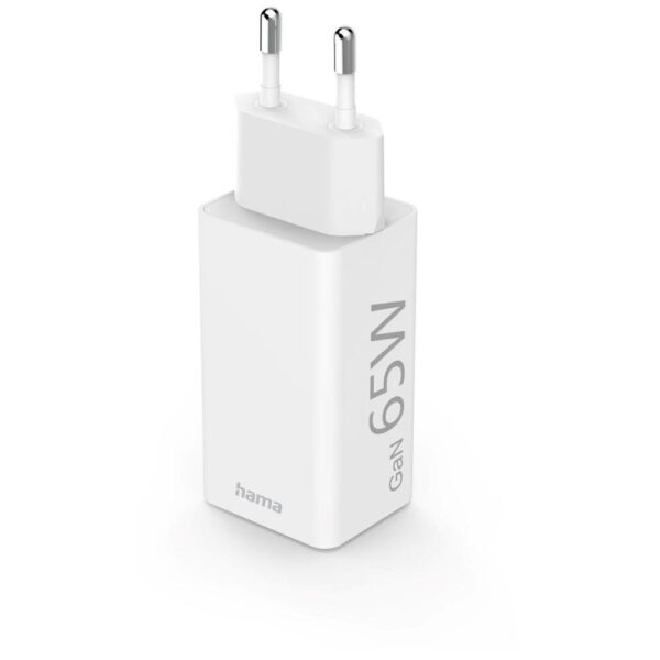Cargador pared hama gan 65w 1 x usb tipo c 1 x usb tipo a blanco carga rapida - Imagen 2